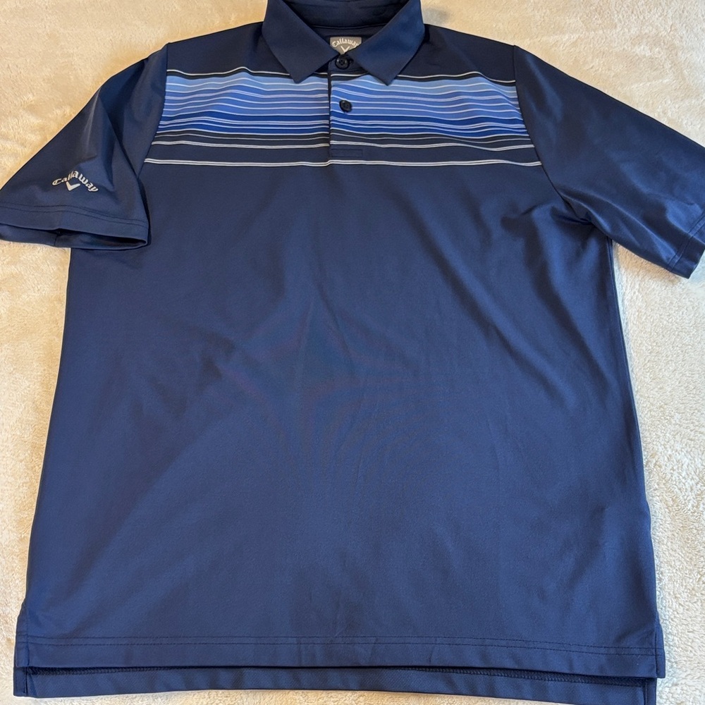 Callaway Men's Striped Navy Polo Shirt